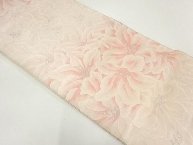 アンティーク　花尽くし模様織出し袋帯（材料）